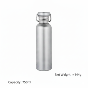 750ml single wall titanium water bottle with carry handle