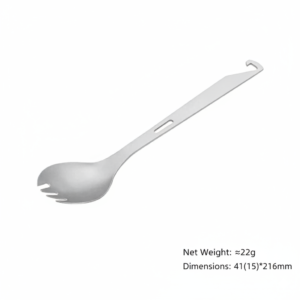 ultralight titanium spork with bottle opener